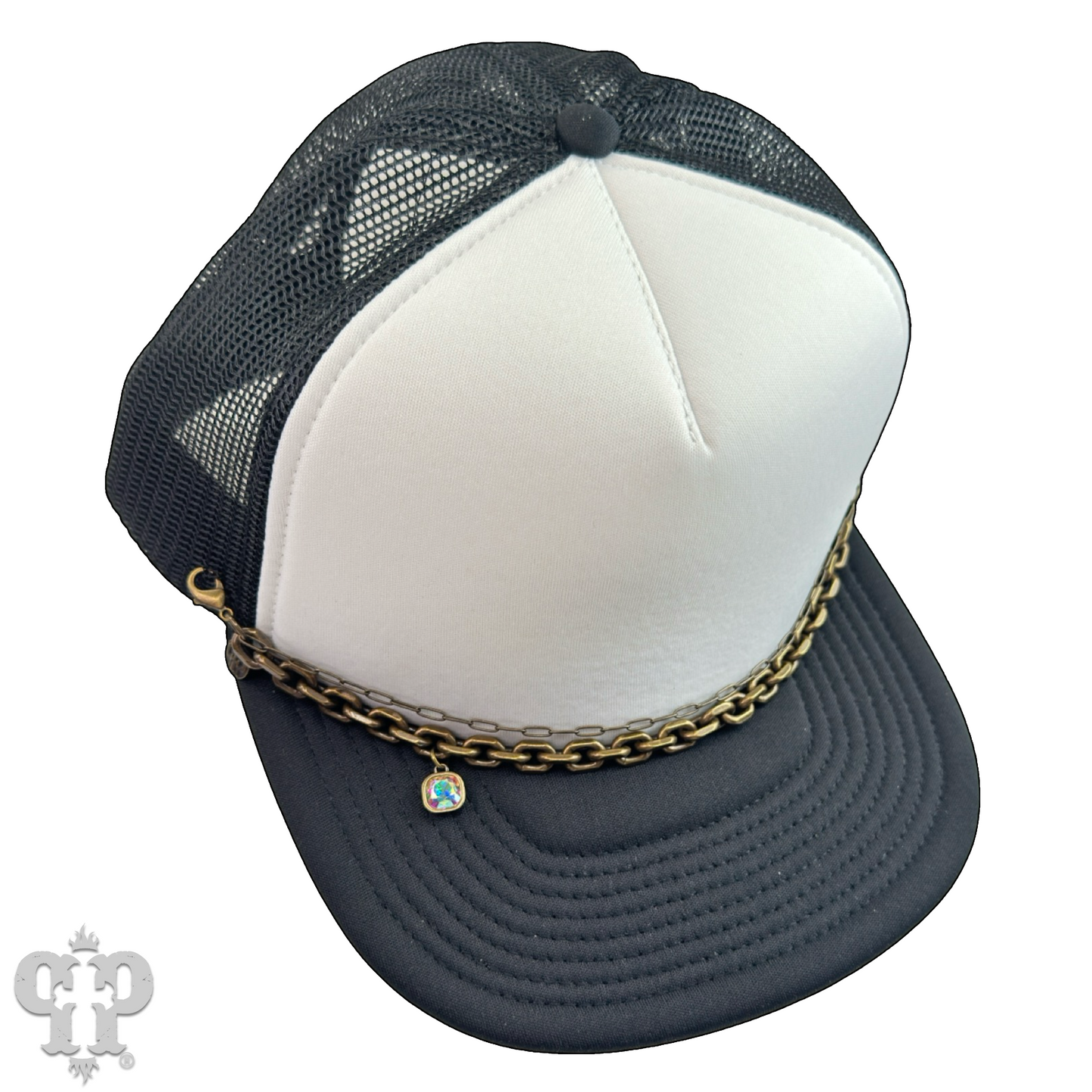 Trucker hat chains with Austrian crystal drop