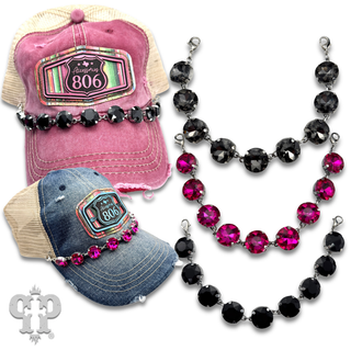 Large rhinestone trucker hat chain