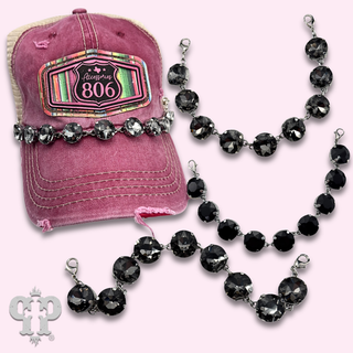Large rhinestone trucker hat chain