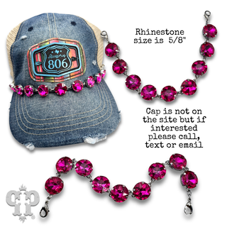 Large rhinestone trucker hat chain
