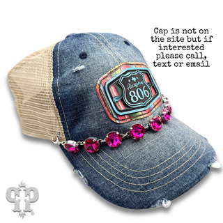 Large rhinestone trucker hat chain