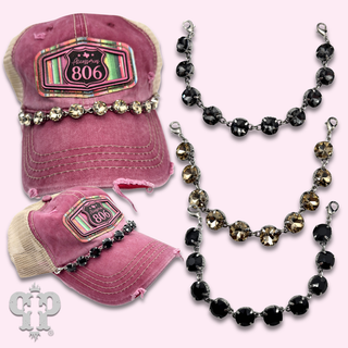 Large rhinestone trucker hat chain