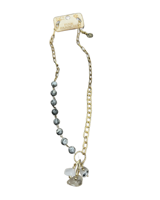 Gray jasper bead necklace, last call