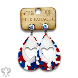 Patriotic heart, Austrian crystal earring, last call
