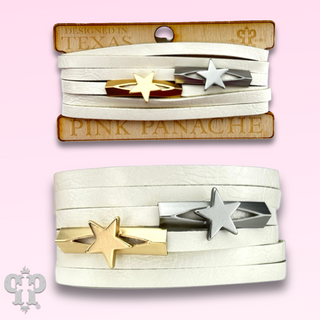 White leather magnetic bracelet, last call