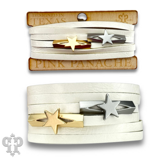 White leather magnetic bracelet, last call
