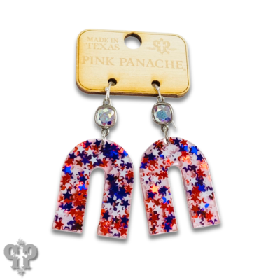 Acrylic earring with Austrian crystal