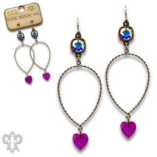 Crystal heart teardrop earring with Austrian crystal