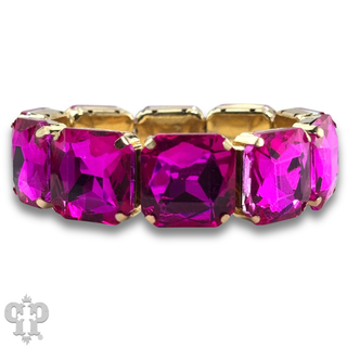 Square rhinestone stretch bracelet