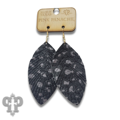 Black and silver feather earring, last call
