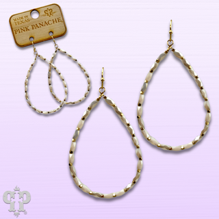 Blush rice bead teardrop earring, last call