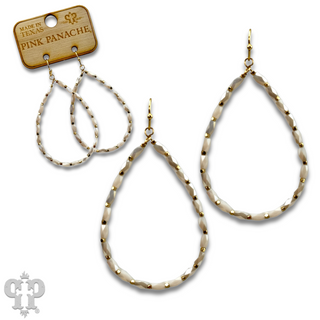 Blush rice bead teardrop earring, last call