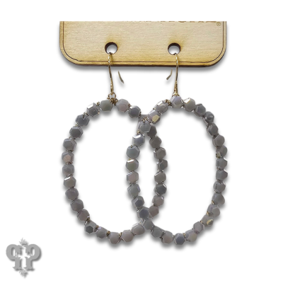 Lavender oval bead earring, last call