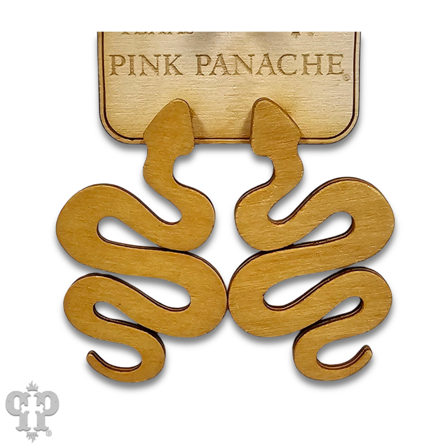 Wood snake earring